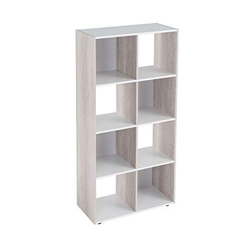 Lola Home Estantería Cubo de Madera MDF Blanca contemporánea, de 60x29x120 cm -