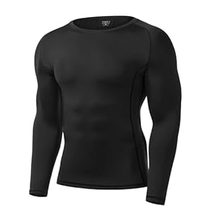 Runhit Men’s Compression Long-Sleeve T-Shirt Athletic Compression Base Layer Cool Dry Workout Shirts Sports Running Tops