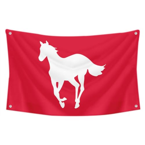 2but White Pony Flag Alternative metal band Banner Tapestry College Decor 3x5 Feet Indoor Outdoor Poster (Red)