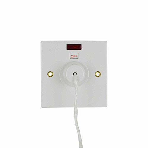 STATUS Ceiling Switch White 45A 2 Way Pull Cord Light Switch