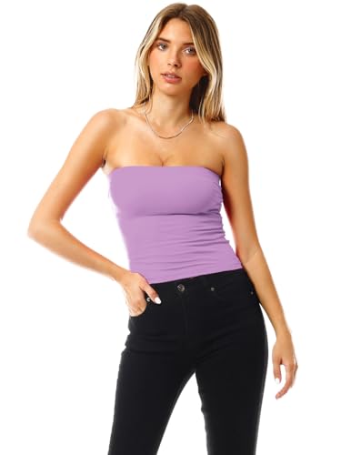 Image of MixMatchy Women's 3 Pack Tube Top Built-in Bra Strapless Ruched Bandeau