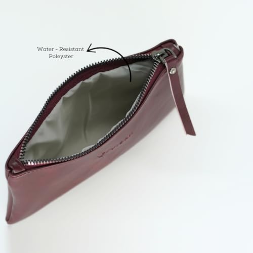 Image of VISMIINTREND Stylish Wine Gradient PU Pencil Pouch for Girls - Waterproof, Durable Zipper Case for Office Supplies and Return Gifts