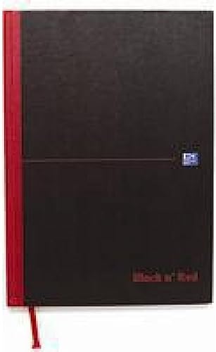 Oxford Black n Red Book Casebound 90gsm Plain 192 Pages A4 Ref H64068 [Pack of 5], Black/Red