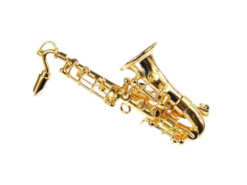 Miniblings Saxofon Brosche Sax Saxofonbrosche Saxophon +Box vergold. - Handmade Modeschmuck I Anstecknadel Button Pins