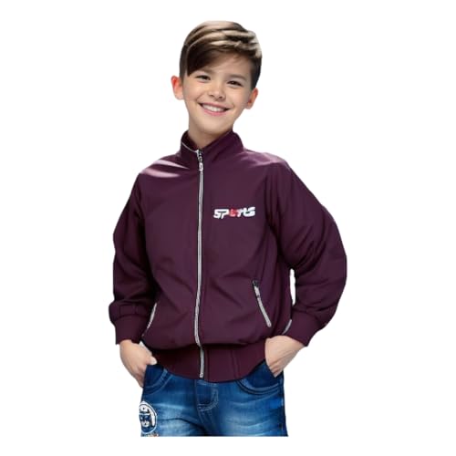 Image of HRKK Kids Windcheaters Solid Polyester Blend Jackets for Boys and Girls |