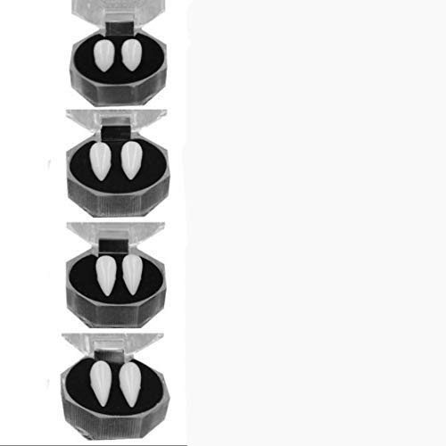 MiXXAR Lot de 8 paires de prothèses dentaires de vampire pour Halloween Cosplay 4 tailles (13 mm, 15 mm, 17 mm, 19 mm) Cover