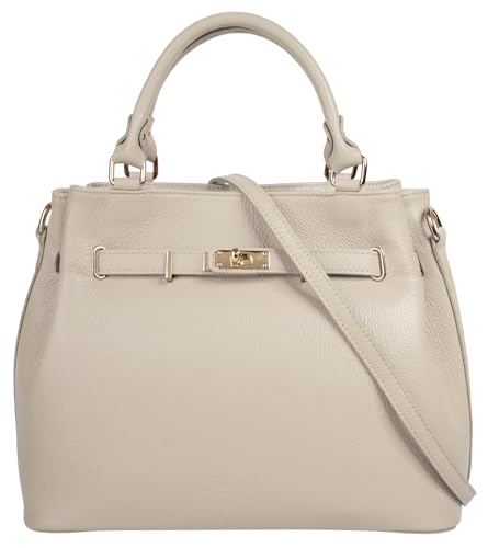 Samantha Look Handtasche Echt Leder Damen Made in Italy, geräumige Henkeltasche mit Smartphonefach 022173