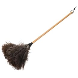 GARVALON Beech Handle Soft Bristle Duster Dusting Brush for Desktop and Home Cleaning, Long Handle Dust Removal Tool for Office and Household Use, Black