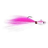 Sea Strike SSBTJ1-PW Bucktail Jig 1 oz, Holographic Eyes, Blk Nickel