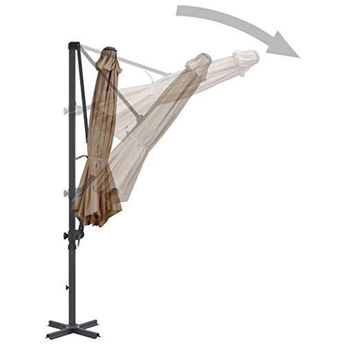 Parasol volado premium CLSDRZC con mástil de aluminio y tejido topo 5