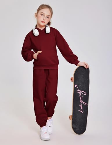 Image of Arshinet Girls 2 Piece Outfits Hoodie Sweatsuit Sets Oversized Sweatshirt and Baggy Fall Fashion Sweatpant with Pockets