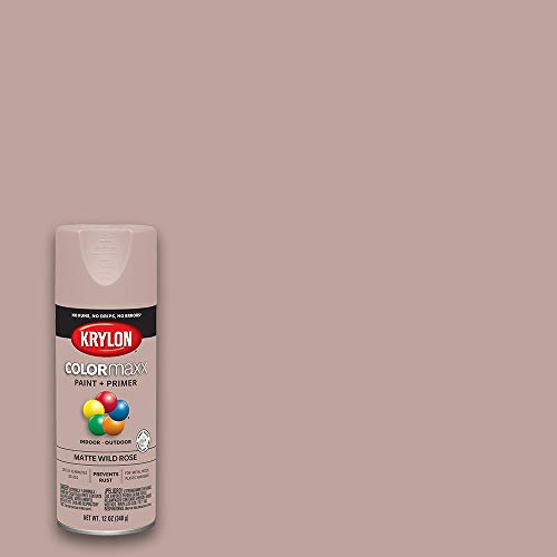 Image of Krylon K05601007 COLORmaxx Spray Paint and Primer for Indoor /Outdoor Use, Matte Wild Rose