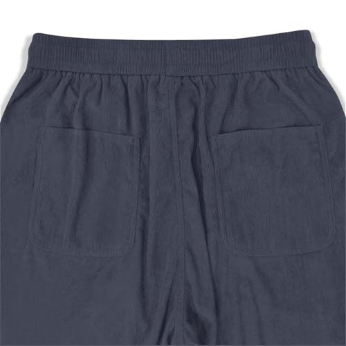 Pantalon de jogging baggy unisexe uni en velours côtelé - 7
