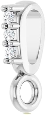 GNGJewel Solid 14k Gold Natural Diamond Tapered Bail With Ring in Solid 14K Yellow Or White Gold