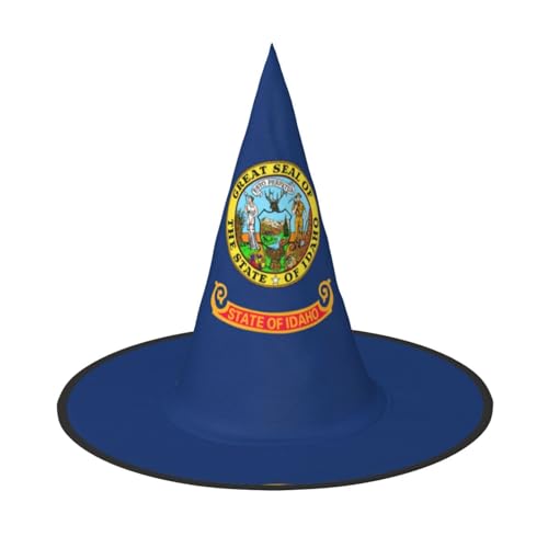Chapeau de sorcière Halloween drapeau Idaho pour décorer votre porche