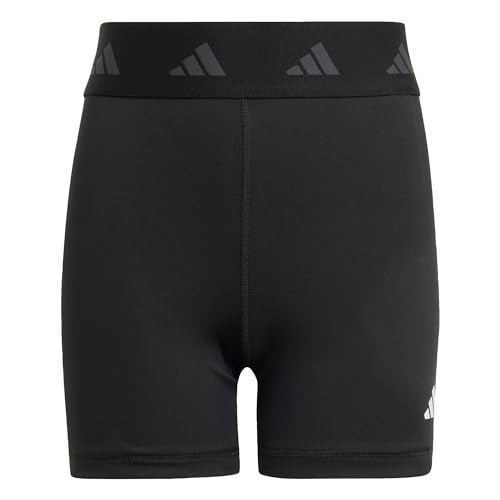 adidas Niñas Techfit AEROREADY Short Leggings Kids, Black/Carbon/White, 9-10 Years