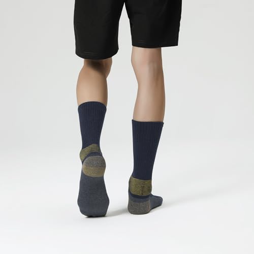 WANDER Merino Wool Socks Men 3 Pairs Cushioned Calf Boot Socks Moisturing Wicking Everyday Thermal Crew Socks4