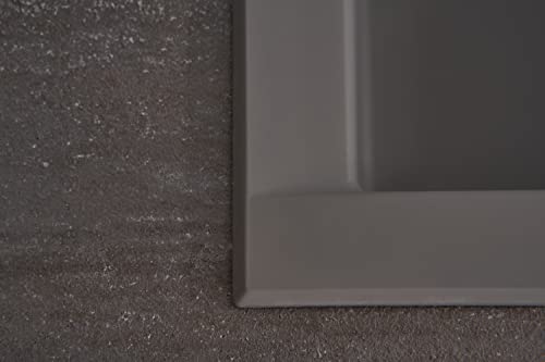 Respekta Houston Mineralitespüle in Betongrau / 1 Becken Einbauspüle in 80 x 50 cm / Spülbecken geeignet für Unterschränke ab 50 cm Breite