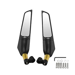 Motorfiets achteruitkijkspiegel, Universele achteruitkijkspiegels voor motorfietsen, Wind Swivel Wing Verstelbare Roterende Zijspiegels, Moto Accessoires Hongyan