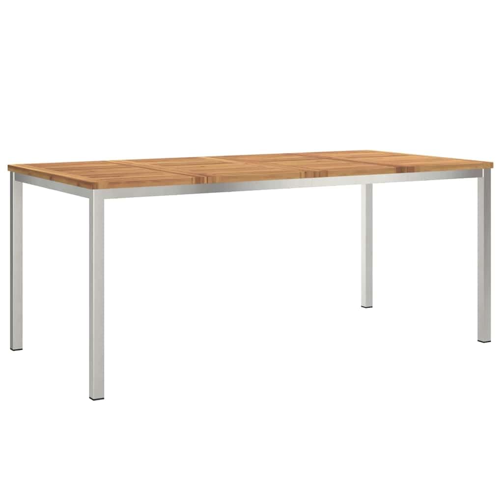 Table de jardin pliable en bois d'acacia massif, 180 x 90 x 75 cm, avec 6 chaises, robuste, résistante aux intempéries, pour jardin, terrasse, balcon