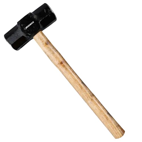 JRSDRIVE Sledge Hammer 6 lb Wooden Hammer length with 21 inch Polished Hitting Face Metalworking Tools for Home Improvement, Automotive, Industrial, and Construction E-3006