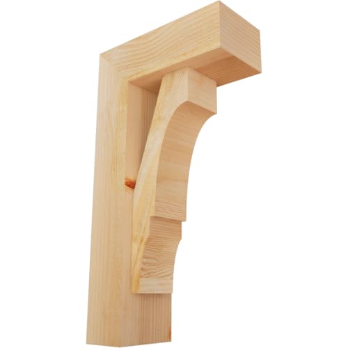 6"W x 14"D x 26"H Balboa Block Rough Sawn Bracket w/Offset Brace, Douglas Fir