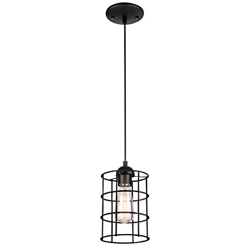 Westinghouse 6100600 Adjustable Industrial Cage One-Light Indoor Mini Pendant, Bronze