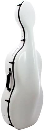 S3 White Cello Case (Strad Model) w Adjustable Back Pack Kit w/Hip Belt