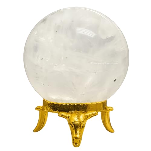 Amazing Gemstone Clear Quartz Crystal Ball with Stand - 2