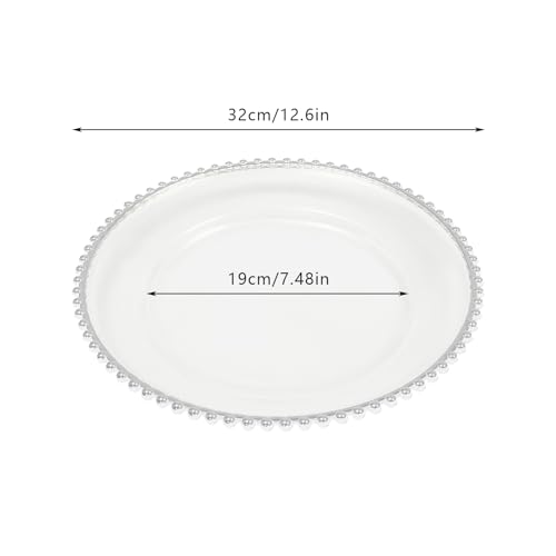 25 Platos Cargadores Plástico Redondo 13 in Plateados miniatura 5