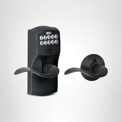 Schlage FE575 CAM 716 ACC Camelot Keypad Lock with Accent Lever, Auto-Lock, Electronic Keyless Entry, Aged Bronze thumbnail 3