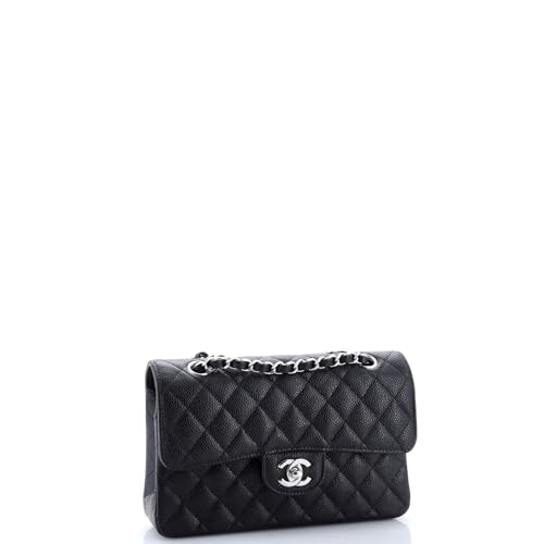 Pre-Loved Classic Double Flap Bag Quilted Caviar Small, Black3