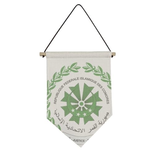 Drapeau des Comores suspension murale en toile premium Moroni