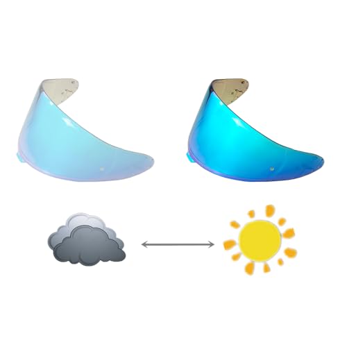 ANSUNDA CWR-F2 Helmet Visor for Z8, UV Protection Windproof Motorcycle Helmet Face Shield for Z8 RF-1400 NXR2 (Photochromic Revo Blue)