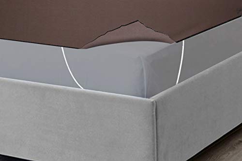 Image of The Furnishing Tree Mattress Protector /Waterproof Bedsheet Size WxL 60x72 inches Queen Size Polyester Brown