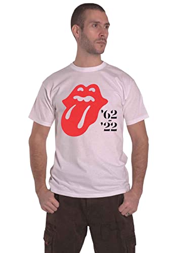 The Rolling Stones T Shirt Sixty 1962-2022 Nouveau Officiel Homme Blanc - Les Beatles, Paul McCartney, John Lennon, RIngo Starr, George Harrison The Rolling Stones T Shirt Sixty 1962-2022 Nouveau Officiel Homme Blanc