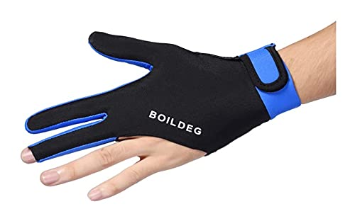 FITYLE Man Woman Elastic 3 Fingers Show Guanti per tiratori di biliardo Carom Pool Snooker Stecca Sport - Indossare sulla mano destra o sinistra - Fogliame