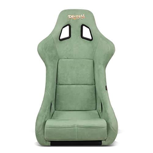 NRG Innovations FRP-302OL-PRISMA Prisma Fixed Back Bucket Racing Seat with Bottom Mount Bracket, Olive Color/Mix Sparkled Paint Back