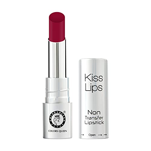 Image of Colors Queen Kiss Lips Matte Lipstick | Smudge Proof & Non Transfer | Creamy Matte Long Stay Lipstick for Women (09 - Hot Maroon)