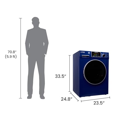 Image of Equator All-In-One Washer-Dryer, Midnight Blue | Vented /Ventless, 1.9 cu ft, 18 lb Capacity, 1400 RPM, 110V