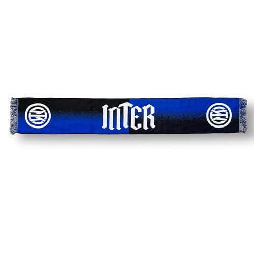 Loghi ricamati Inter Sciarpa Jacquard Logo Gothic Limited Edition, Acrilico, Unisex Adulto, Nero/Blu/Bianco, Taglia Unica
