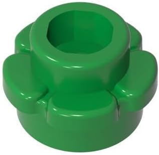 Classic Green Round Plate Bulk, Plate Round, 1x1 with Flower Edge (5 Knobs/Petals), Building Round Plate 500 Piece, Compatible with Lego Parts and Pieces: 1x1 Green Plates(Color: Green)