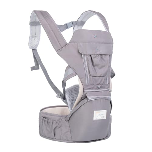 Bolsa canguru ergonômico bebê cinza mamãe 12 posições 3 em 1
