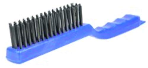 Image of Weiler 73217 Hand Wire Scratch Brush, .012 Steel Wire Fill, 4 x 16 Rows, Plastic Handle, Made in The USA (Pack of 12)