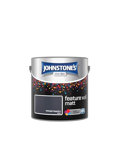 Johnstones Feature Wall Matt Emulsion Paint - Midnight Sapphire 2.5L (Package May Vary)