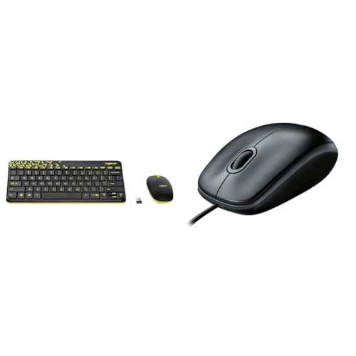 Image of Logitech MK240 Nano Wireless USB Keyboard and Mouse Set, 12 Function Keys 2.4GHz Wireless, 1000DPI,
