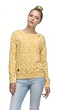 Ragwear NEREA Damen Frauen Sweatshirt,Pullover,Pulli,sportlicher Sweater,Muster,Regular Fit,Gelb,XL