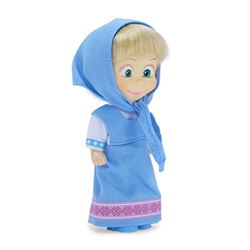 Masha and the Bear 12 Cm Toy Doll | Famous Cartoon | Ideal Gift Set for Girls Kids (Masha Set - Blue)