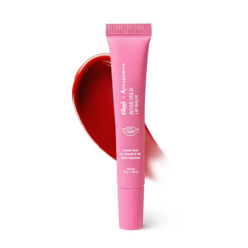 Image of Vilvah X Annapoorna Rose Milk Lip Balm | Pink Tint, Moisturization for Dry, Chapped & Pigmented Lips | With Paneer Rose Extract, 1% Vitamin E & Olive Squalane | Hydrates, Brightens & Heals Lips | 10g
