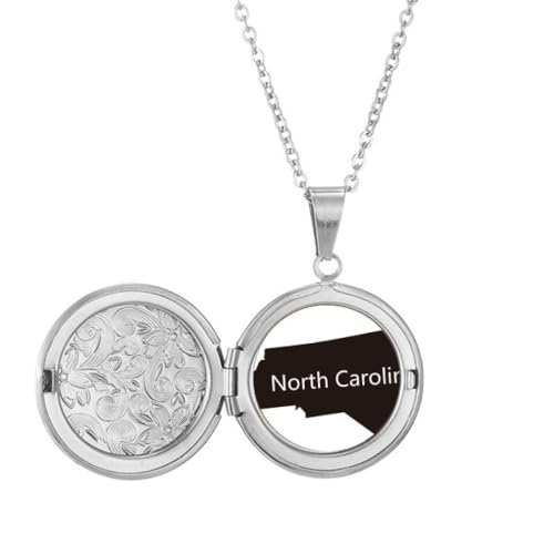 Collier médaillon carte du Nord des États-Unis pendentif géographie américaine